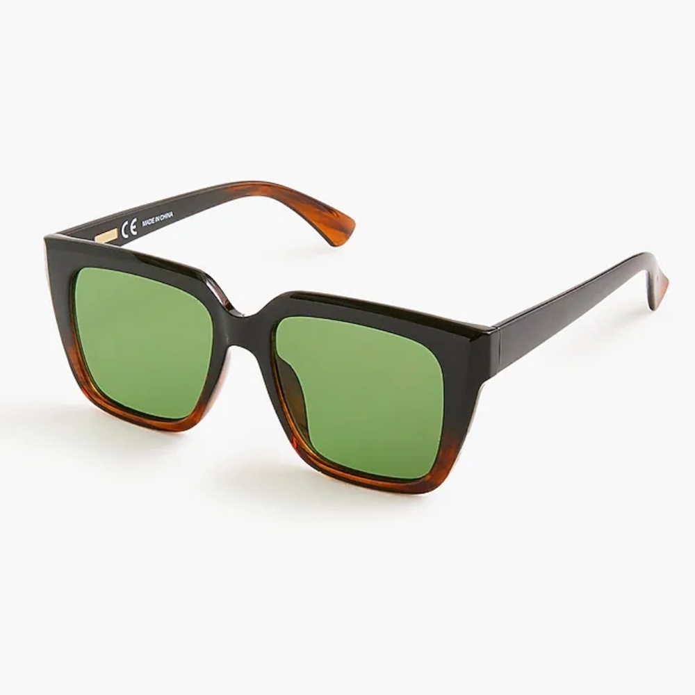 Tortoiseshell Frame Green Lens Women's Sunglasses